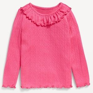 Toddler Ruffle-Trim Pointelle Knit Top